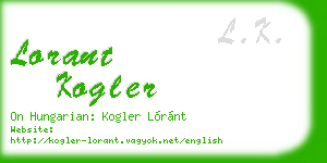 lorant kogler business card