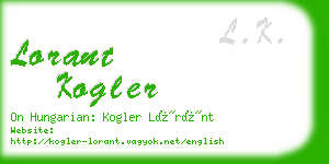 lorant kogler business card